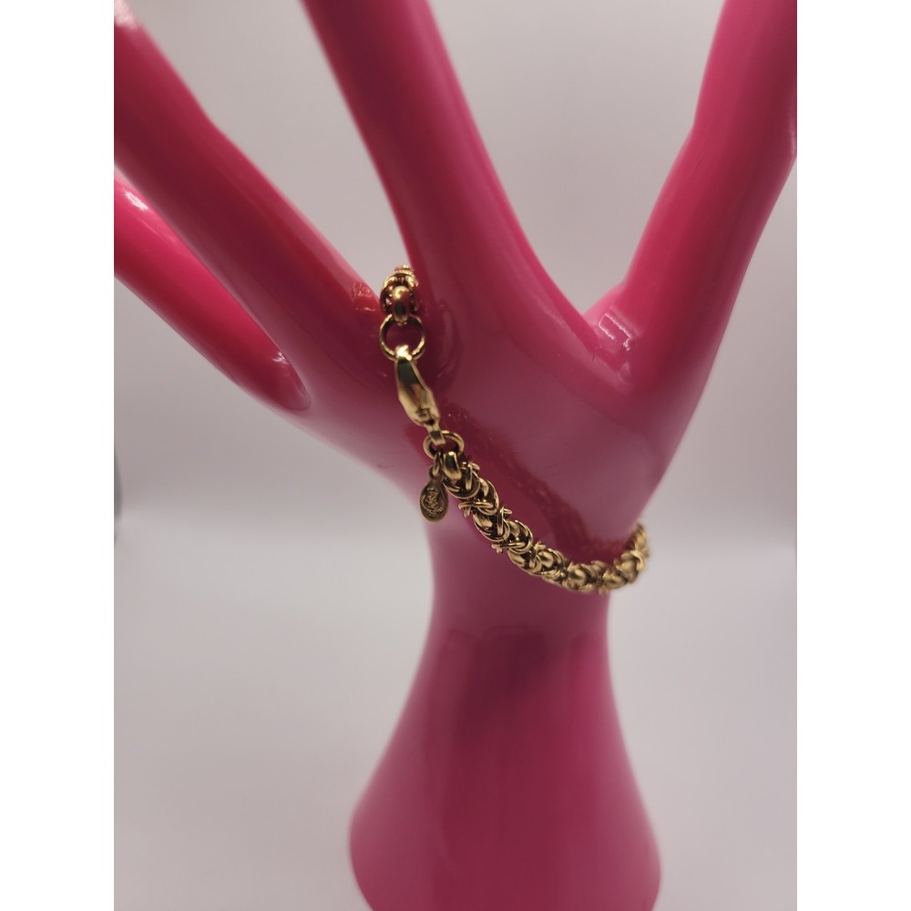 Premier Designs Gold Tone Byzantine Chain Bracelet Lobster Clasp Statement